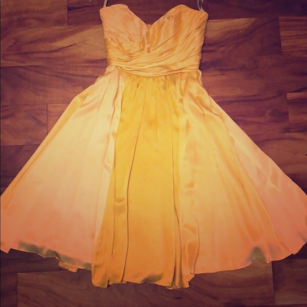 Strapless Gold Evening Gown